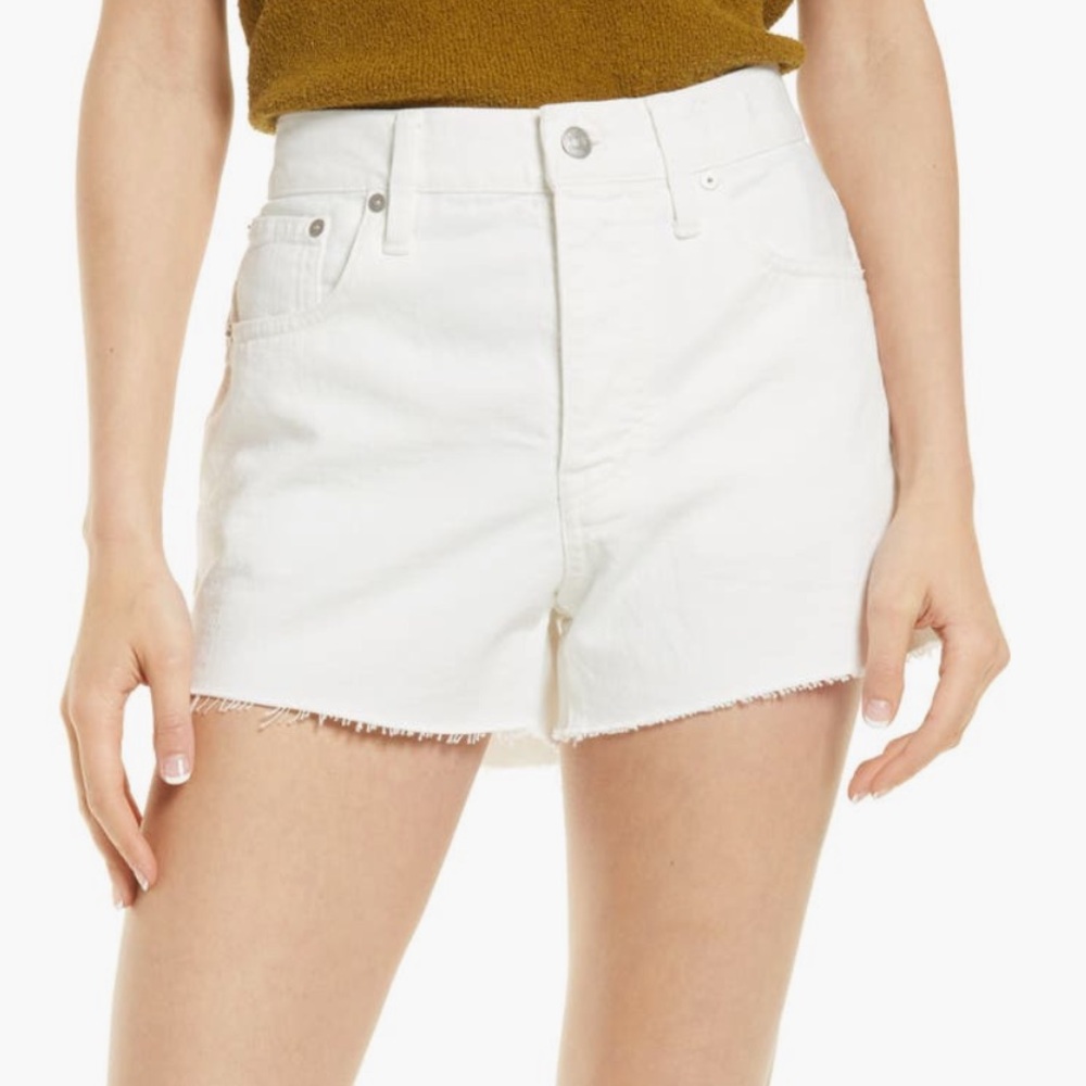 Madewell Relaxed Denim Shorts in White